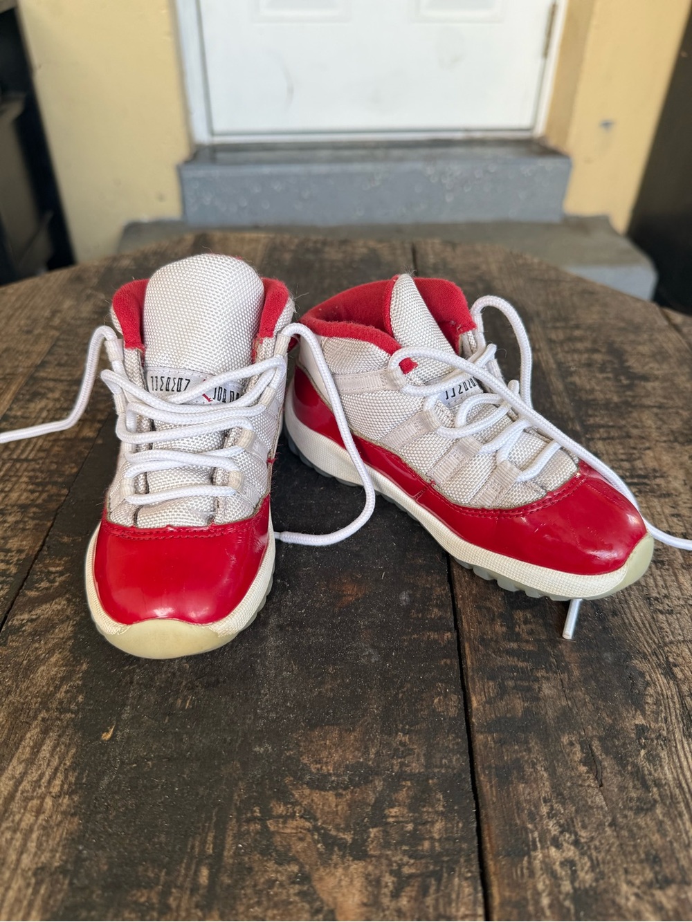 Jordan Kids Red and White Low-Top Sneakers